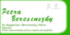 petra bercsinszky business card